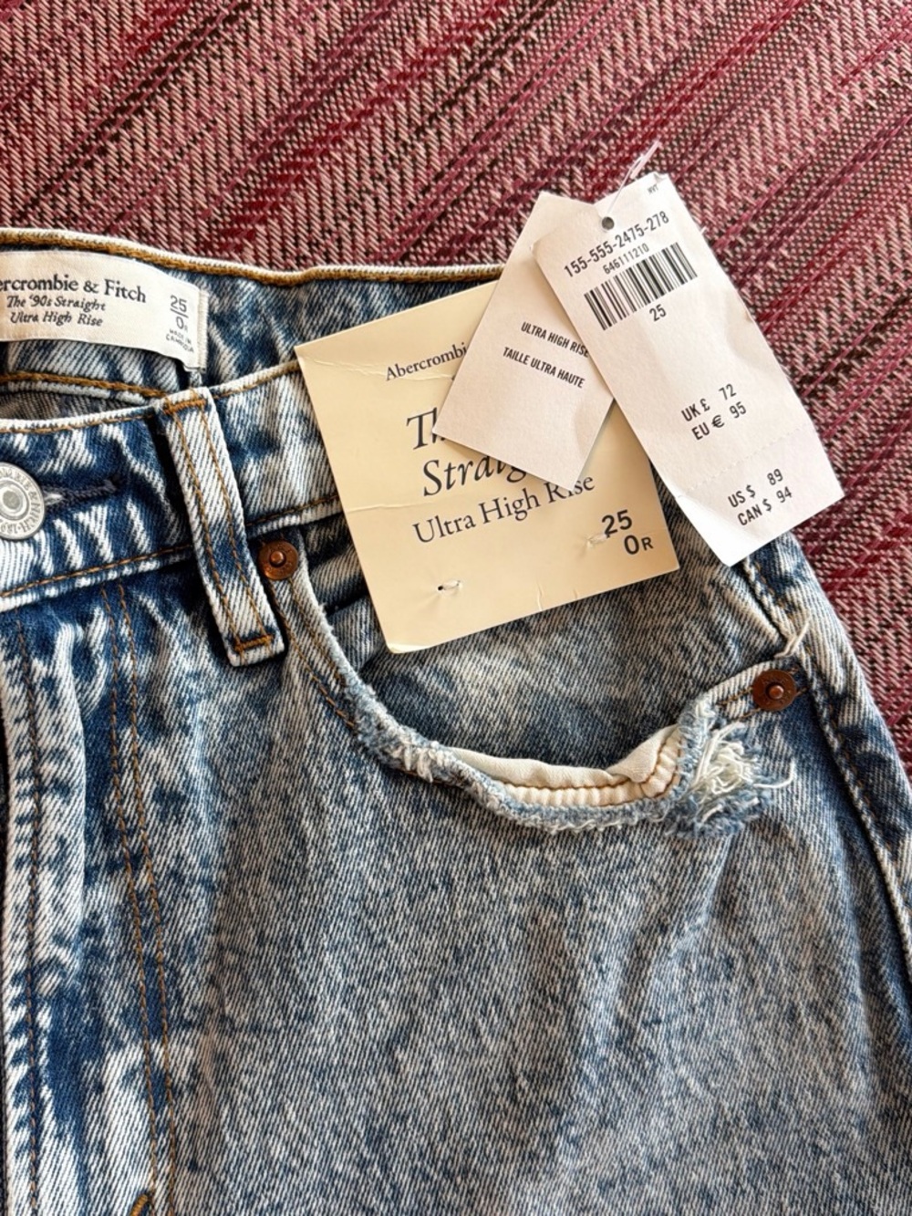 Abercrombie & Fitch Ultra High Rise Jeans in Light Blue Wash